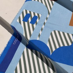 Drap de plage Carte Postale Bleu - Ma Poésie