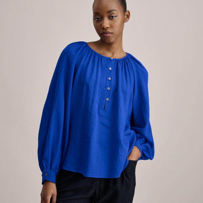Blouse bleue en laine modèle Haiti - Bellerose