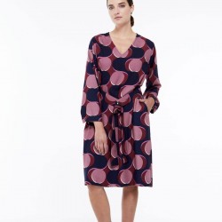 Robe modèle Orlane à motifs nymphe, rosewood - Ma Poésie