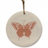 Médaillon à suspendre motif papillon terracota - Poussières des rues