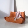 Plaid 100% Laine à motifs orange et lila - Maison Deux