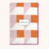 Plaid 100% Laine à motifs cubiques rose et carotte - Maison Deux