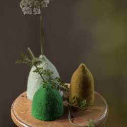 Trio caches-vases clochette - couleur chlorophylle, menthe et pistache