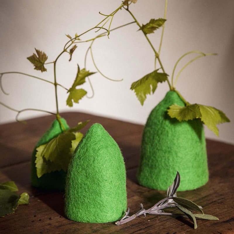 Trio caches-vases clochette - couleur chlorophylle