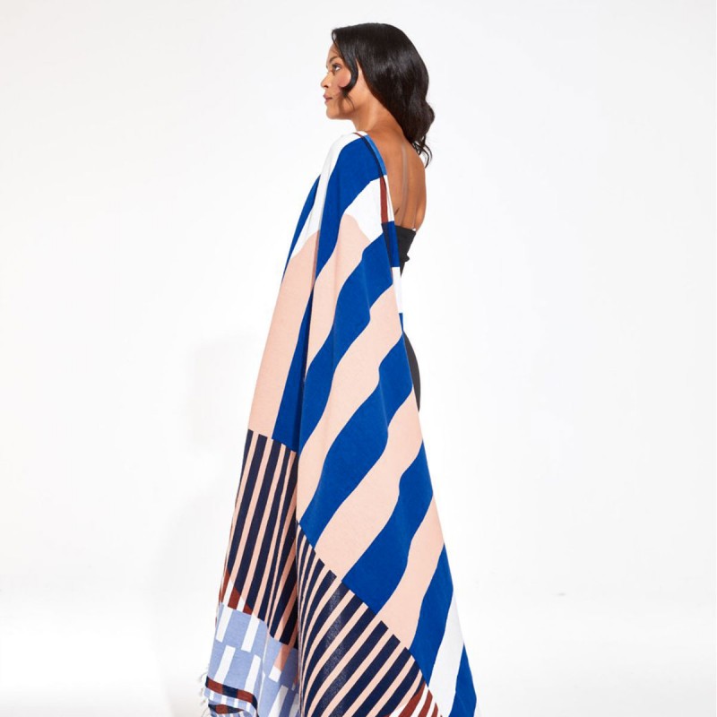 Drap de plage à motif Sol de couleur Bleu - Ma Poésie