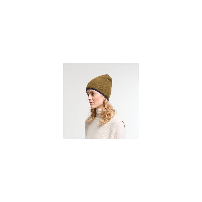 Bonnet kaki en alpaga, modèle Fjord de la marque Ma Poésie