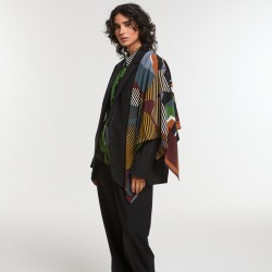 Carré de soie 100cm, modèle Bois Sacré (Sous bois) de la marque Ma Poésie