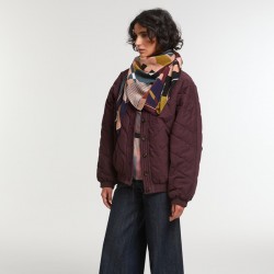 Carré de soie 100cm, modèle Bois Sacré (Taupe) de la marque Ma Poésie