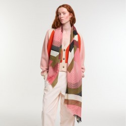Foulard en laine, modèle Alchimie (brun rose) de la marque Ma Poésie