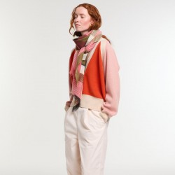 Foulard en laine, modèle Alchimie (brun rose) de la marque Ma Poésie