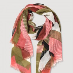 Foulard en laine, modèle Alchimie (brun rose) de la marque Ma Poésie