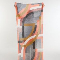 Foulard en laine, modèle Alchimie (orange roux) de la marque Ma Poésie