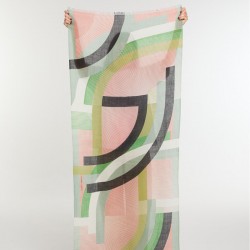 Foulard en laine, modèle Alchimie (vert gris) de la marque Ma Poésie