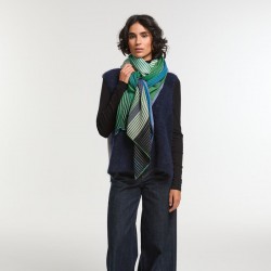 Foulard en laine, modèle Vibrant (vert) de la marque Ma Poésie
