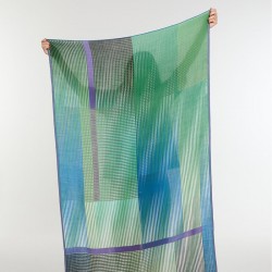Foulard en laine, modèle Vibrant (vert) de la marque Ma Poésie