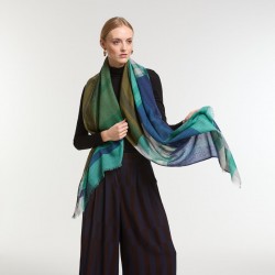 Foulard en laine, modèle Divine (bleu vert) de la marque Ma Poésie