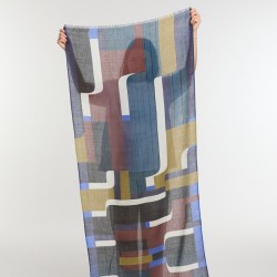 Foulard en laine, modèle Petra (bleu) de la marque Ma Poésie