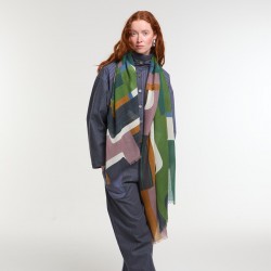 Foulard en laine, modèle Petra (vert) de la marque Ma Poésie