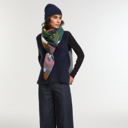 Foulard en laine, modèle Petra (vert) de la marque Ma Poésie