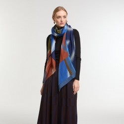 Foulard en laine, modèle Mystique (bleu vert) de la marque Ma Poésie