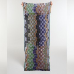 Foulard en laine, modèle Saccade (gris bleu) de la marque Ma Poésie