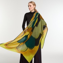 Foulard en laine, modèle Aurae (ocre) de la marque Ma Poésie