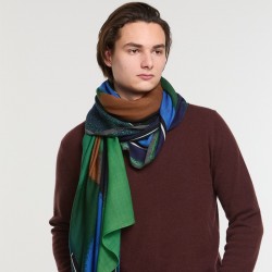 Foulard en laine, modèle Aurae (vert) de la marque Ma Poésie