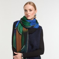 Foulard en laine, modèle Aurae (vert) de la marque Ma Poésie