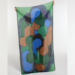 Foulard en laine, modèle Aurae (vert) de la marque Ma Poésie