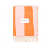 Plaid 100% Laine à motif Rayures irrégulières, rose & orange - Maison Deux