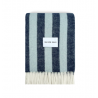Plaid 100% Laine à motif Rayures, bleu clair & bleu foncé - Maison Deux