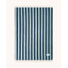 Plaid 100% Laine à motif Rayures, bleu clair & bleu foncé - Maison Deux