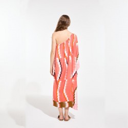 Robe Aurore, one shoulder à motifs quartz - Ma Poésie