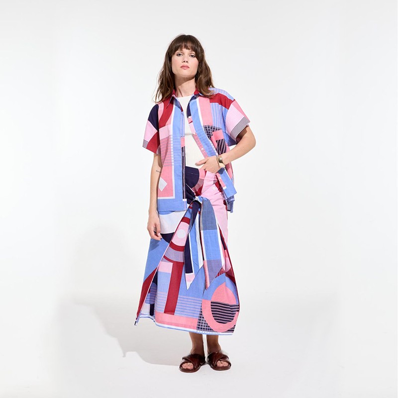 Chemise Andrew, à motifs rouge et bleu - Ma Poésie