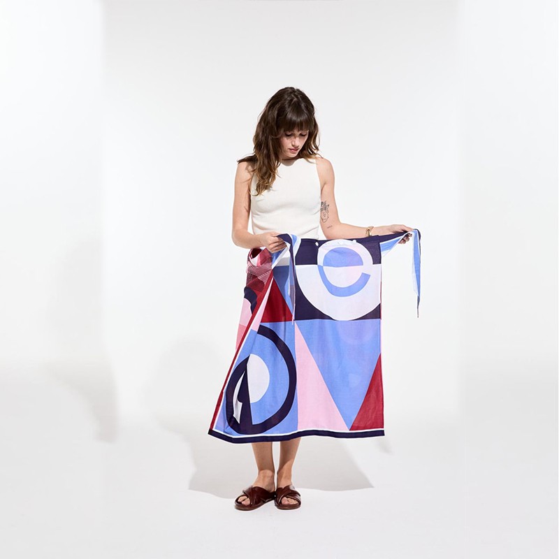 Jupe Olga, à motifs rouge et bleu - Ma Poésie