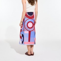 Jupe Olga, à motifs rouge et bleu - Ma Poésie