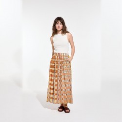 Jupe Juliette, à motifs ambre- Ma Poésie