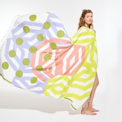 Drap de plage à motifs Bloom, couleur sun - Ma Poésie