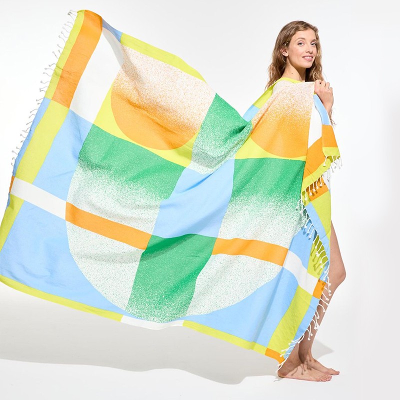 Drap de plage à motifs Sunrise, couleur sun - Ma Poésie