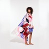 Drap de plage à motifs Olga, couleur rouge et bleu - Ma Poésie