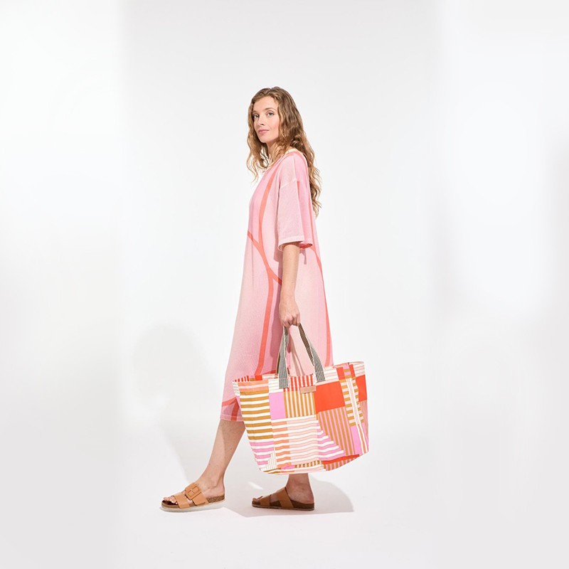 Sac Come à motifs riviera, de couleur blush - Ma Poésie