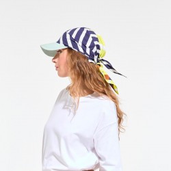 Casquette à nouer, motifs Sol, de couleur lime - Ma Poésie