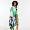 Drap de plage à motifs Riviera, couleur vert et bleu - Ma Poésie