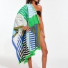Drap de plage à motifs Riviera, couleur vert et bleu - Ma Poésie