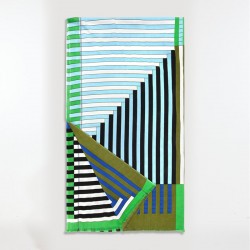 Drap de plage à motifs Riviera, couleur vert et bleu - Ma Poésie