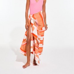Drap de plage à motifs Arum, couleur blush - Ma Poésie