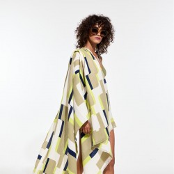 Drap de plage à motifs Arum, couleur lime - Ma Poésie