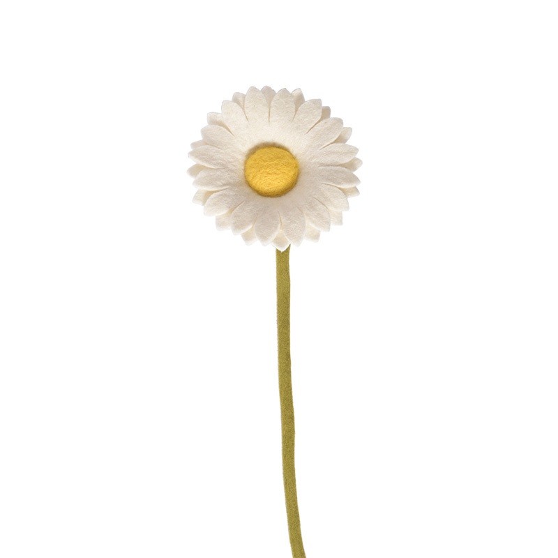 Tournesol XL blanc en feutre - Aveva Design - Fabriqué au Népal