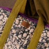 Sac 36h Lilio kaki et violet à motifs indien - Louise Misha