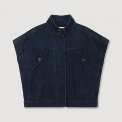 Veste oversize en jean bleu marine - Ma Poésie